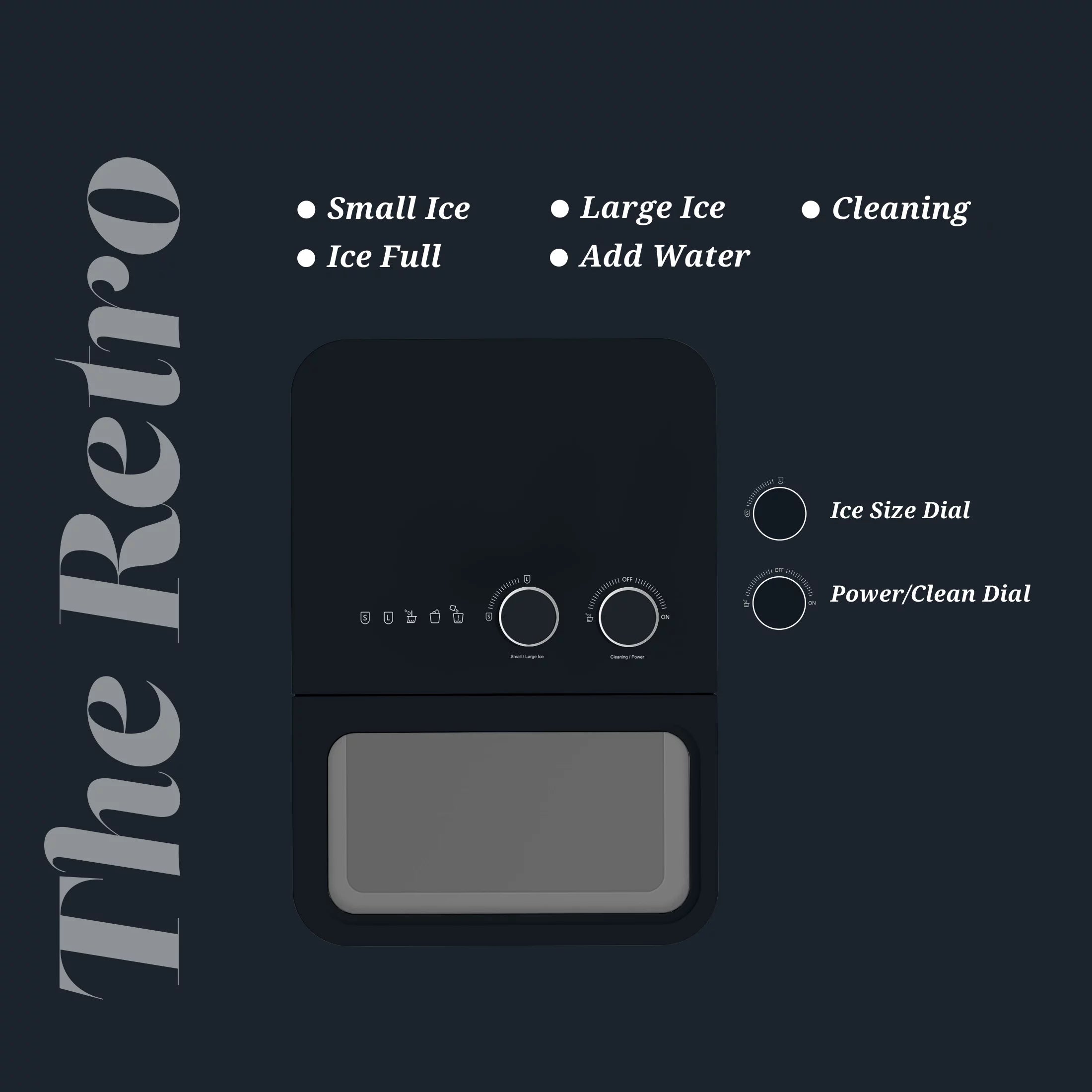 Orgo Product The Retro Countertop Ice Maker, Bullet Shaped Ice Type, Sage