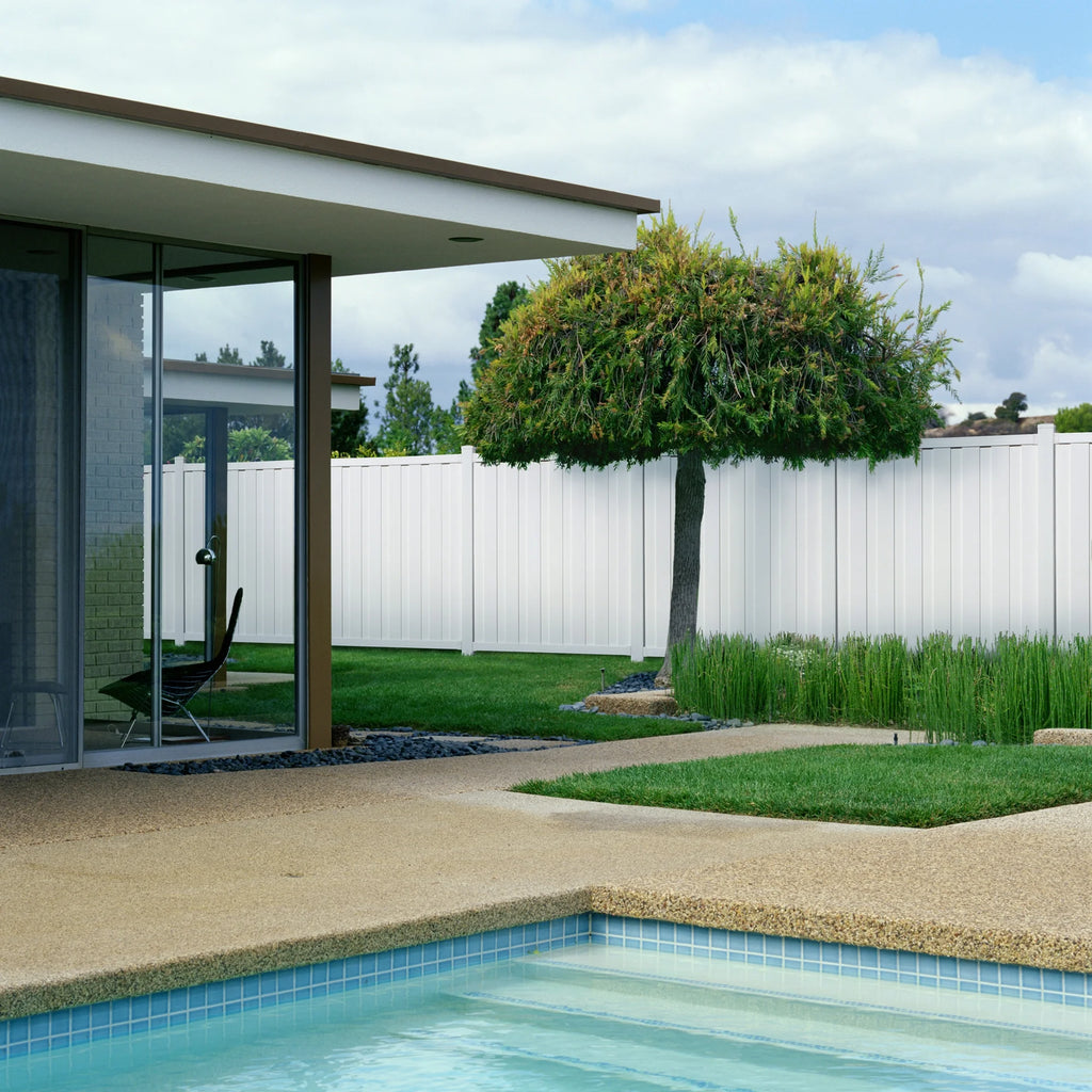 Bridgeport 6 ft. x 6 ft. White Vinyl Privacy Fence Panel
