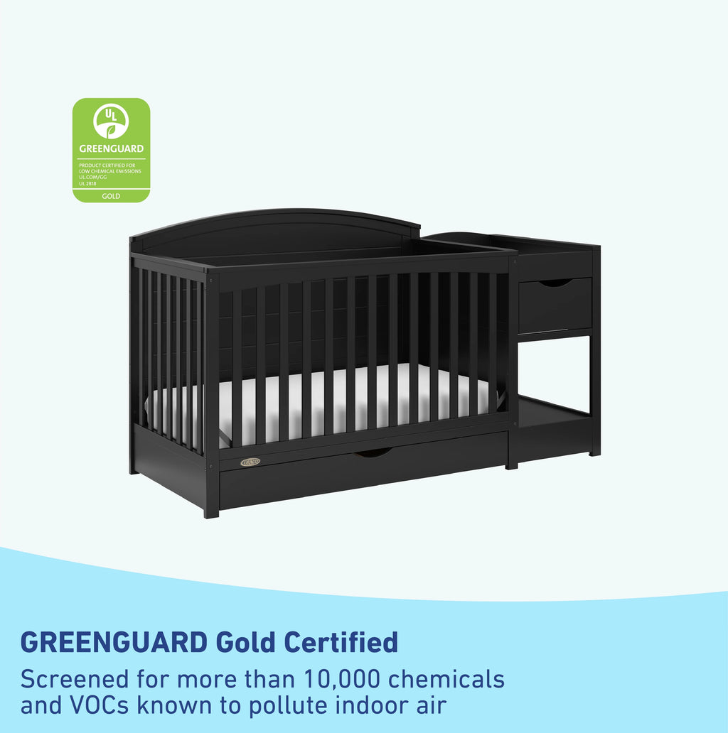 Graco Bellwood 5-in-1 Convertible Crib and Changer, White