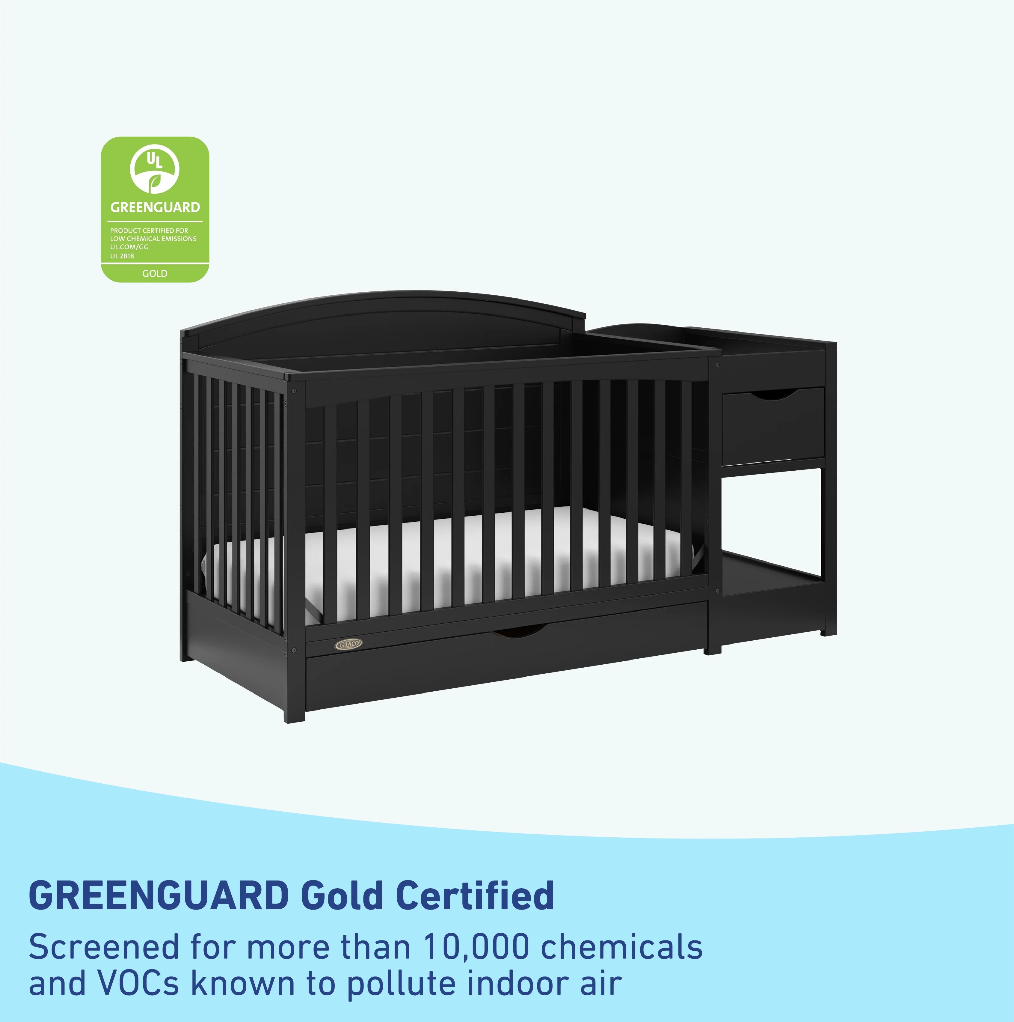 Graco Bellwood 5-in-1 Convertible Crib and Changer, White