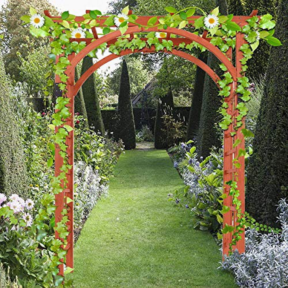 EnjoyShop Premium Outdoor Wooden Cedar Arbor Arch Pergola Trellis Wood Garden Yard Lattice