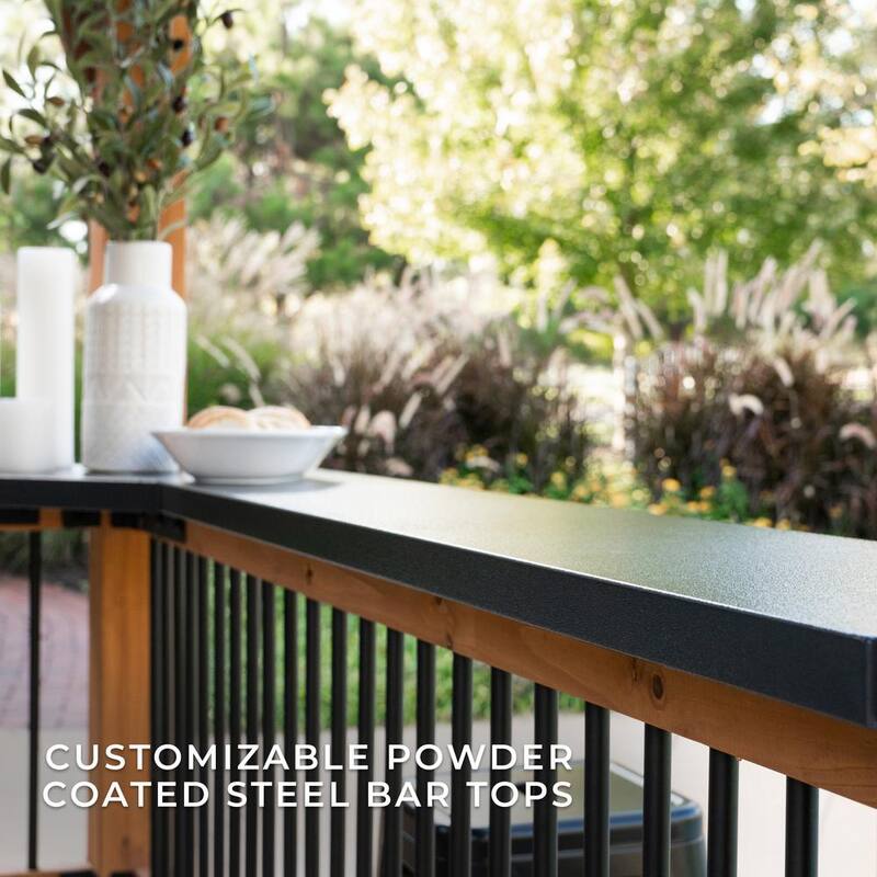 Granada 9 ft. x 10 ft. All Cedar Wood Grill Gazebo w/Outdoor Bar, Hard Top Steel Roof and Powder Coated Bar Countertops