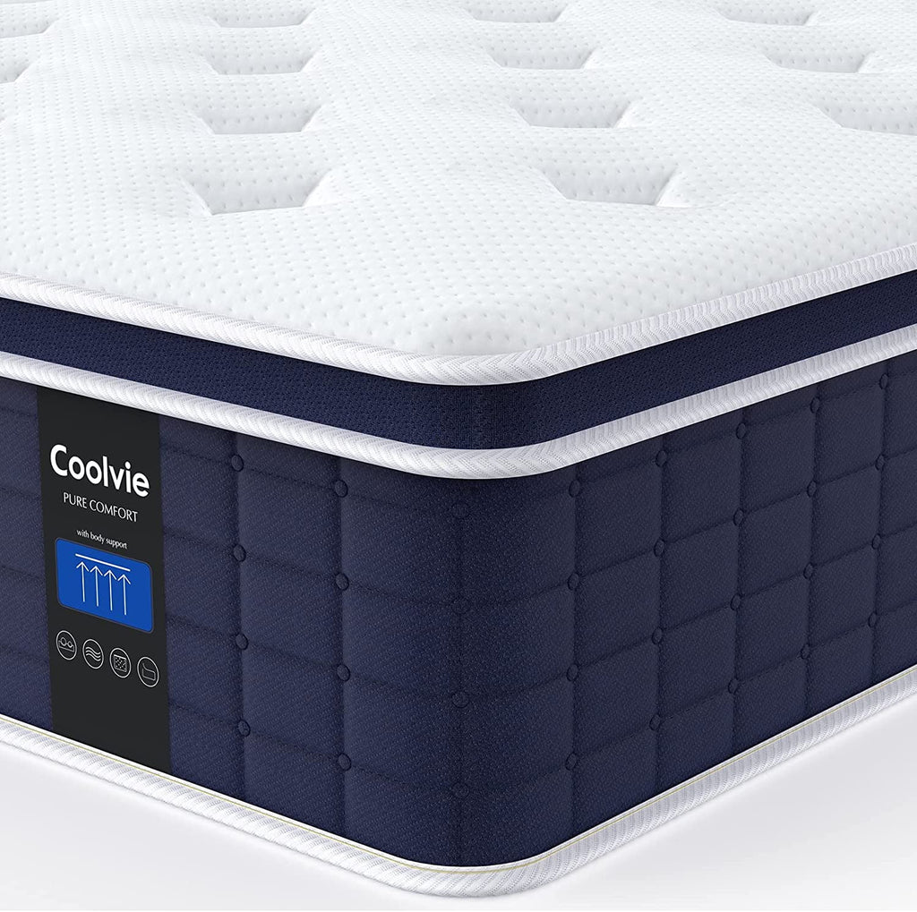Twin XL Mattress, Coolvie 10 inch Hybrid Mattress in a Box, Medium Firm, Multiple sizes
