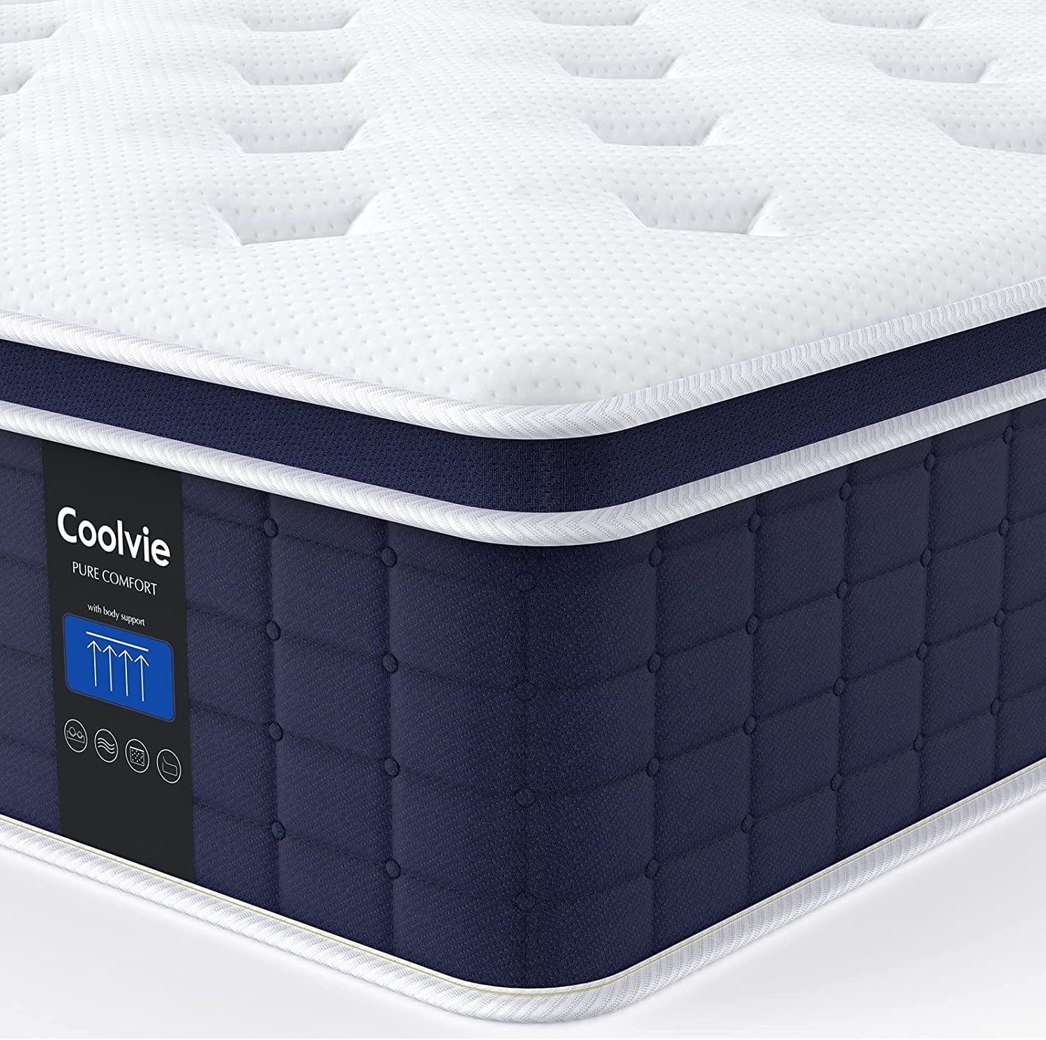 Twin XL Mattress, Coolvie 10 inch Hybrid Mattress in a Box, Medium Firm, Multiple sizes