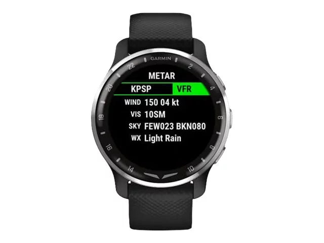 Garmin D2 Air X10 - 43.6 mm - smart watch with band - silicone - black - wrist size: 4.92 in - 7.48 in - display 1.3 - Bluetooth, Wi-Fi, ANT+ - 1.8 oz