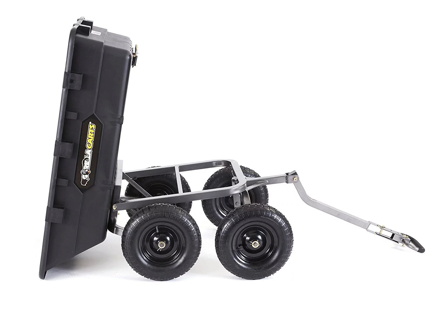 Gorilla Carts Heavy Duty Poly Yard Dump Cart Garden Wagon with 16" Tires