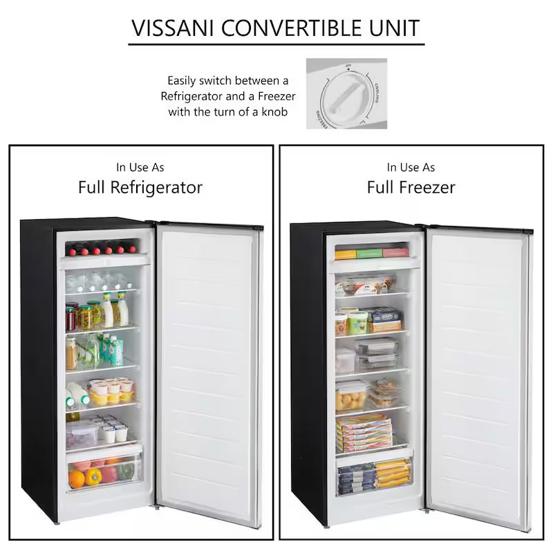 7 cu. ft. Convertible Upright Freezer/Refrigerator in Stainless Steel Garage Ready