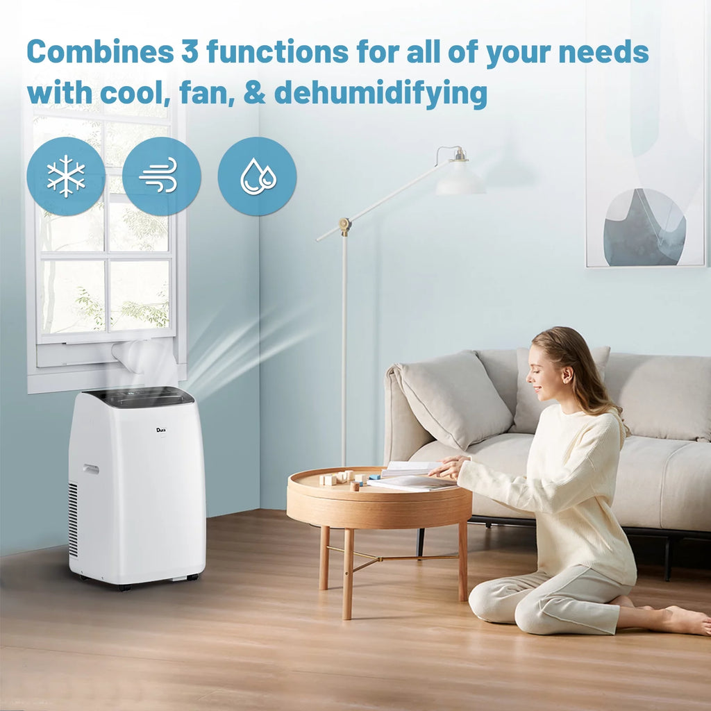DuraComfort DP14CM Portable Air Conditioners, 14000 BTU, Dehumidifier, Cooling Fan, Remote Control, 450 Sq. ft