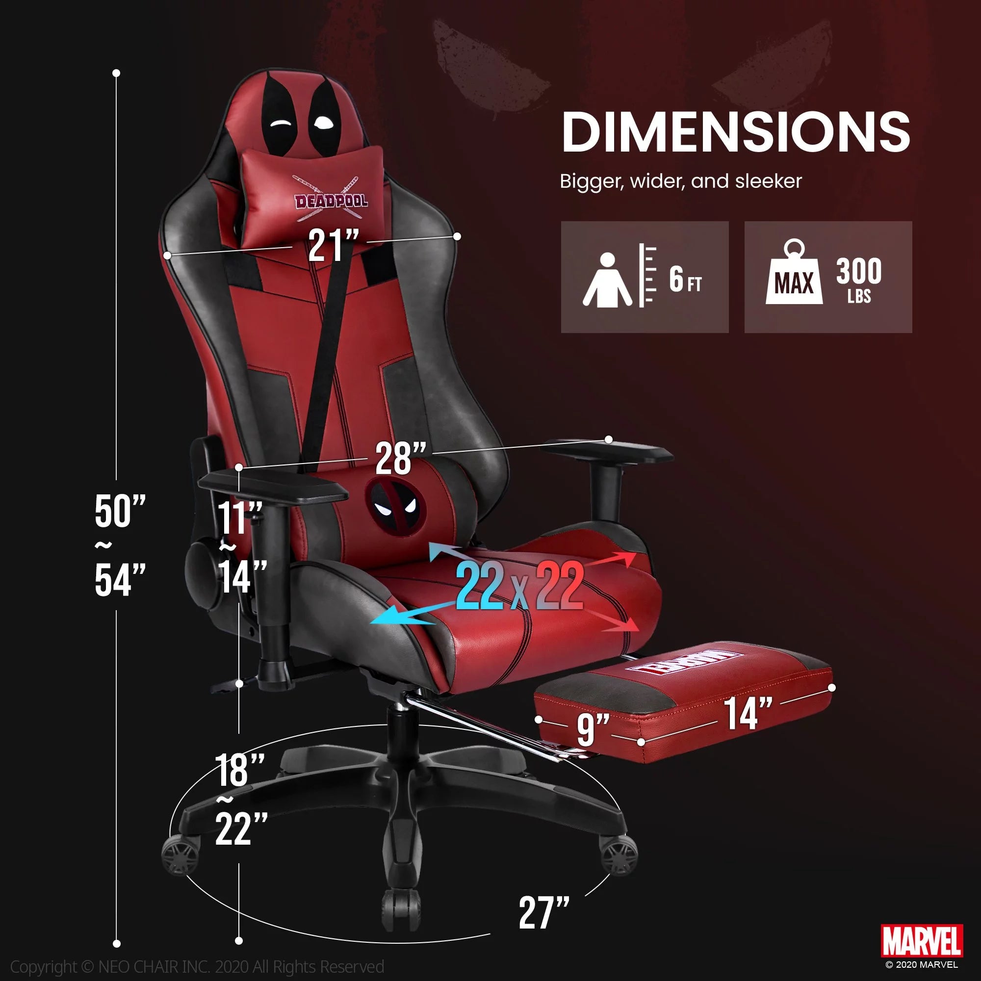 Neo Chair MARVEL Prime Series Ergonomic High-Back Gaming Chair, Captain America
