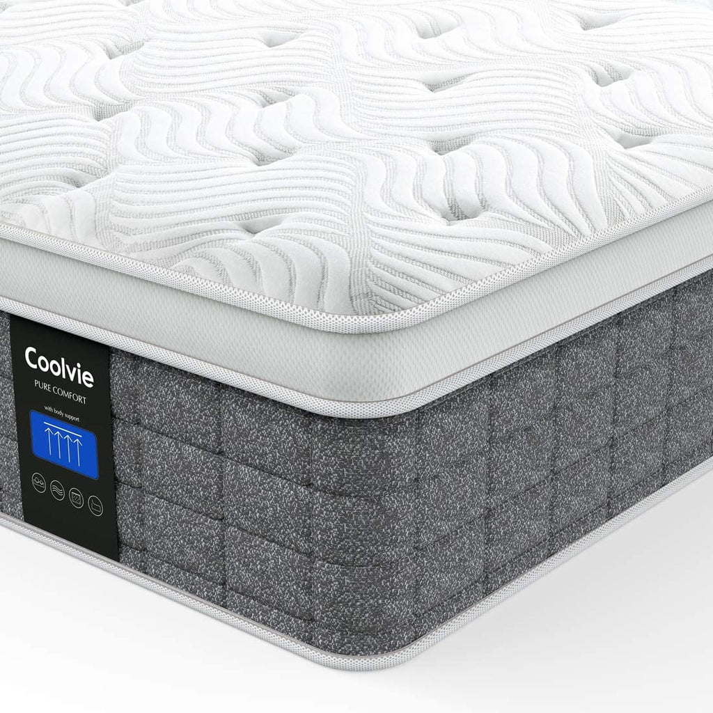 Twin XL Mattress, Coolvie 10 inch Hybrid Mattress in a Box, Medium Firm, Multiple sizes