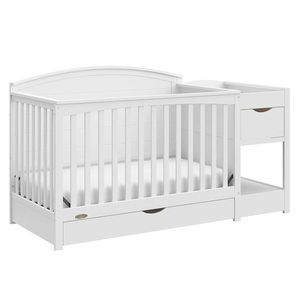 Graco Bellwood 5-in-1 Convertible Crib and Changer, White