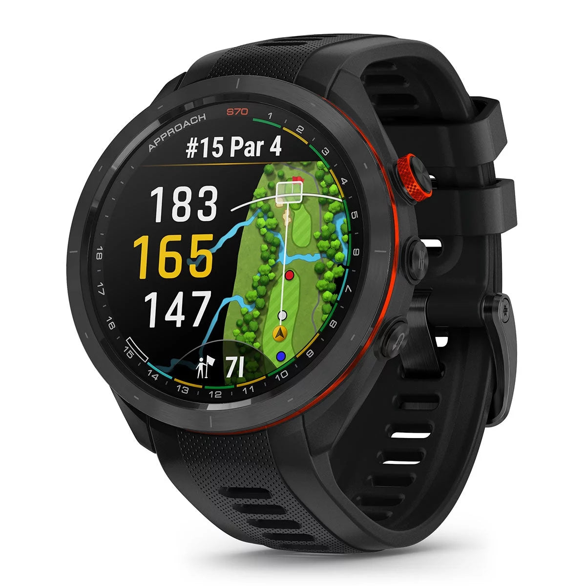 Garmin Approach S70 (Black, 47mm) Golf GPS Watch Bundle with PlayBetter Screen Protectors & Portable Charger