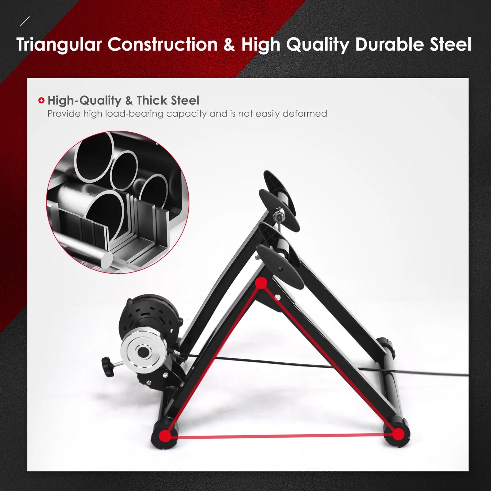 Foldable Bike Trainer Stand with 8 Resistance Levels - Cycling Exercise