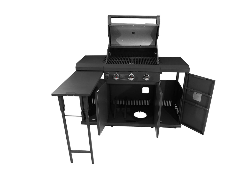 Rustler2 Three(3) Burner Propane Gas Grill Center & Kitchen Island by Brand-Man Grills