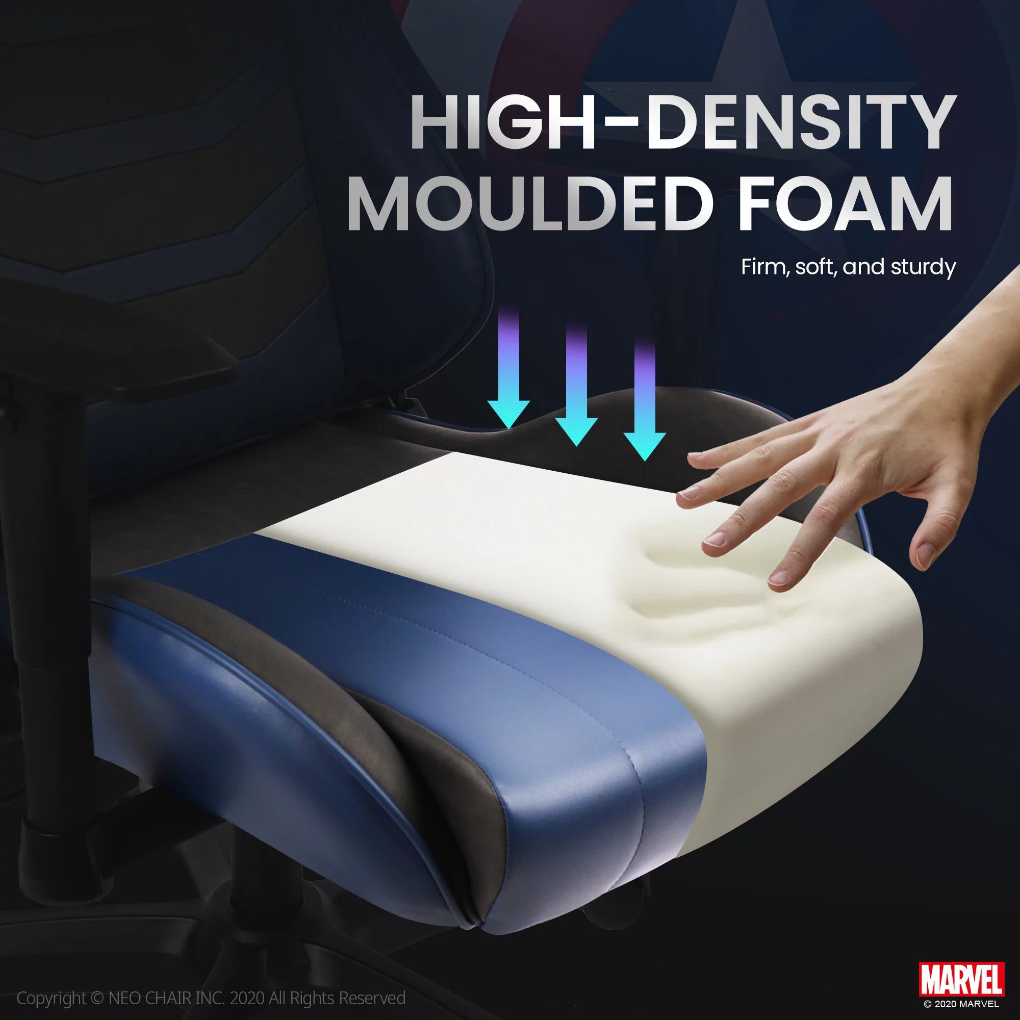 Neo Chair MARVEL Prime Series Ergonomic High-Back Gaming Chair, Captain America