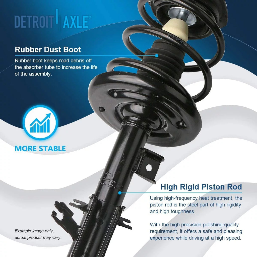 Detroit Axle - 8pc Struts Shocks Kit for 2007-2013 Nissan Altima Complete 2 Front Struts w/Coil Springs 2 Rear Shock Absorbers 4 Front and Rear Sway Bars 2008 2009 2010 2011 2012 Replacement Struts