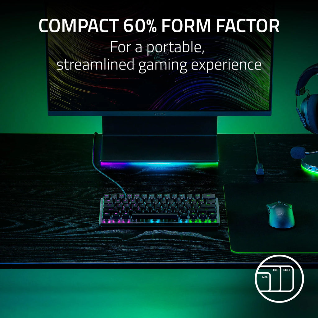 Razer Huntsman V3 Pro Mini 60% Analog Optical Esports Keyboard, RGB Chroma, Black