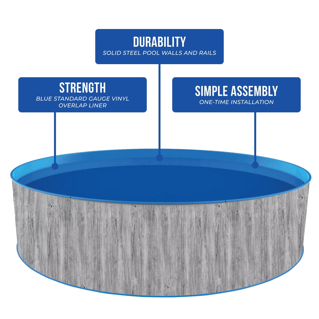 Blue Wave Capri 12-ft Round 36-in Deep Steel Wall Above Ground Swimming Pool Package