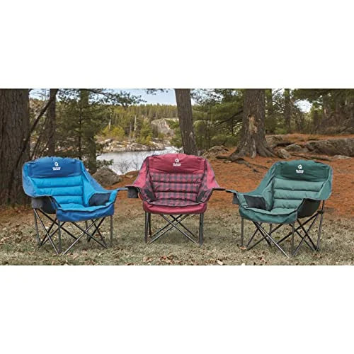 Guide Gear Oversized XL Padded Camping Chair, Portable, Folding, Large Camp Lounge Chairs for Outdoor, Adults, Men and Women, Heavy-Duty 400-lb. Capacity, with Cup Holder