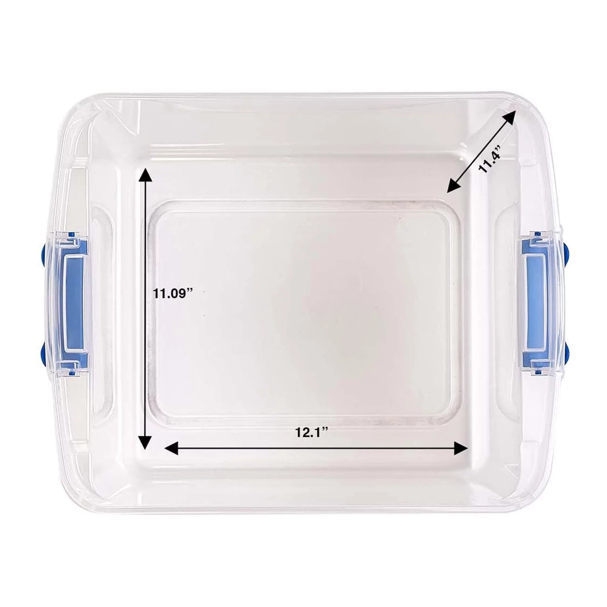 Homz 31 Qt. Clear Latching Storage Containers, Clear/Blue, Set of 4