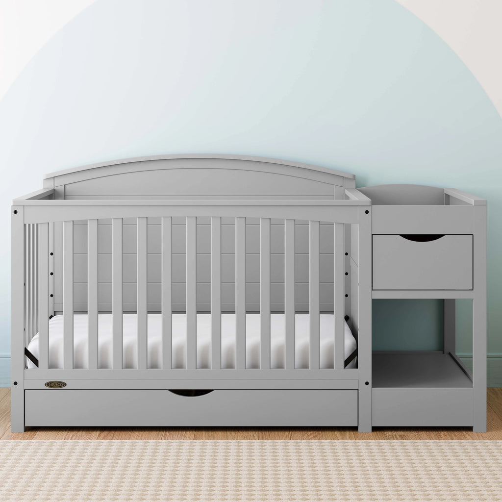 Graco Bellwood 5-in-1 Convertible Crib and Changer, White