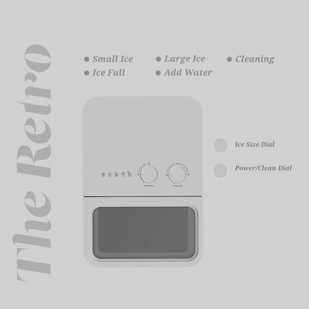 Orgo Product The Retro Countertop Ice Maker, Bullet Shaped Ice Type, Sage