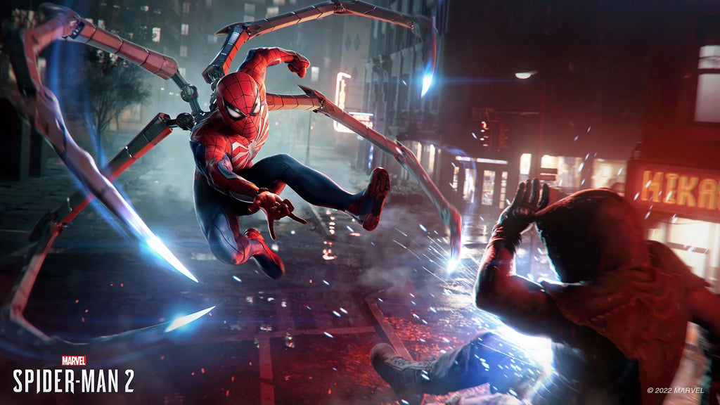 2023 New PlayStation 5 Slim Disc Edition Marvel Spider-Man 2 Bundle and Mytrix Controller Case - White, Slim PS5 1TB PCIe SSD Gaming Console