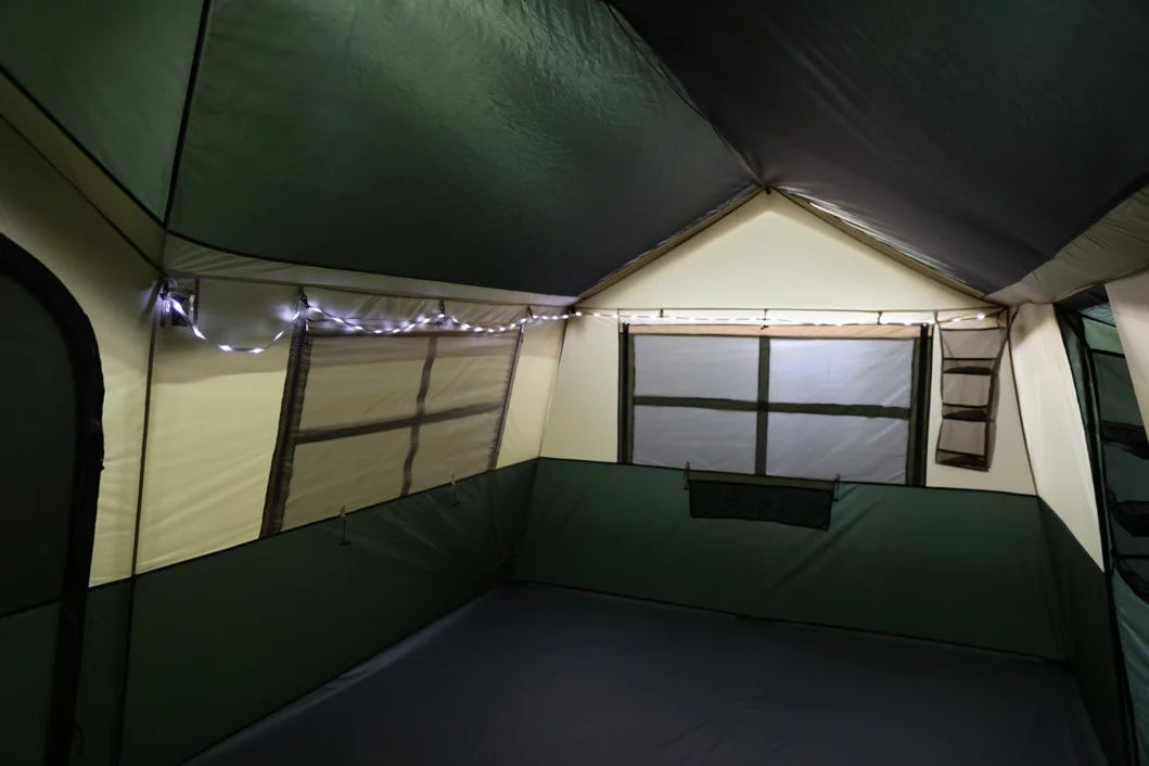 Ozark Trail Hazel Creek 12 Person Cabin Tent, 3 Rooms, Green