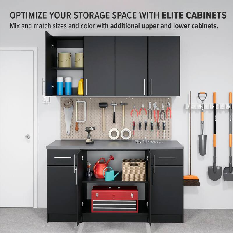 Elite Wood Freestanding Garage Cabinet in Black (16 in. W x 36 in. H x 24 in. D)
