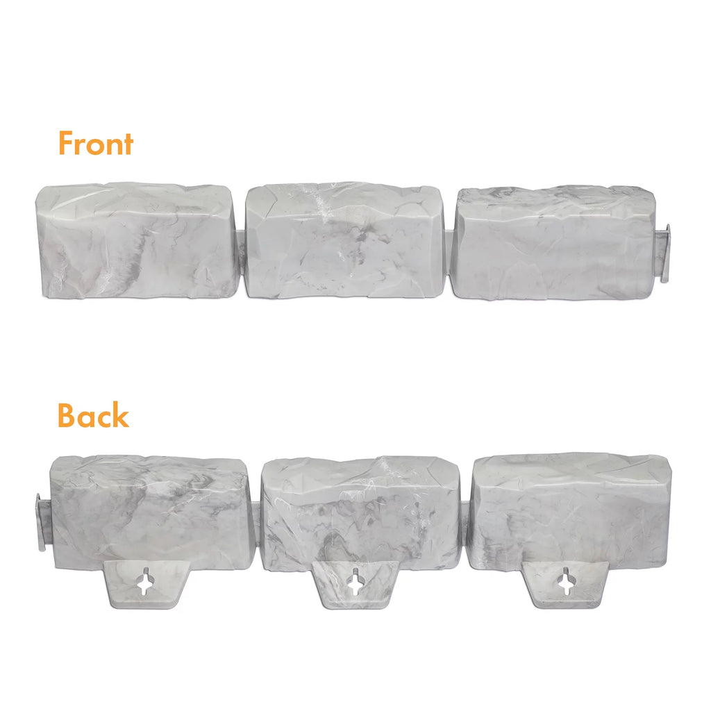EasyFlex Decorative No-Dig Landscape Edging Kit - 20 ft., Light Gray Faux Stone