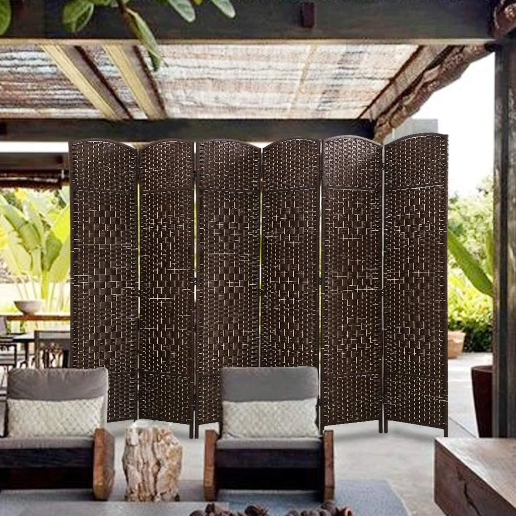 Dkeli Room Dividers and Folding Privacy Screens 6 Panel Portable Privacy Partition, Brown