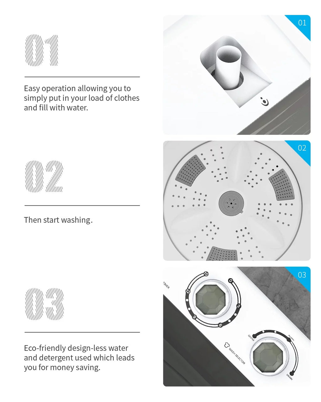Zimtown Portable Washing Machine, 26 Lbs Semi-automatic Twin Tub Washing Machine with Wash and Cycle Combo, Built-in Drain Pump, Laundry Washer for Apartment, Dorm, College Room, RV's