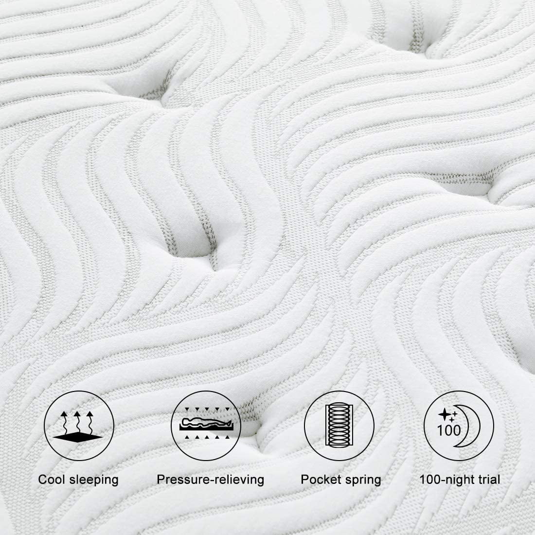Twin XL Mattress, Coolvie 10 inch Hybrid Mattress in a Box, Medium Firm, Multiple sizes