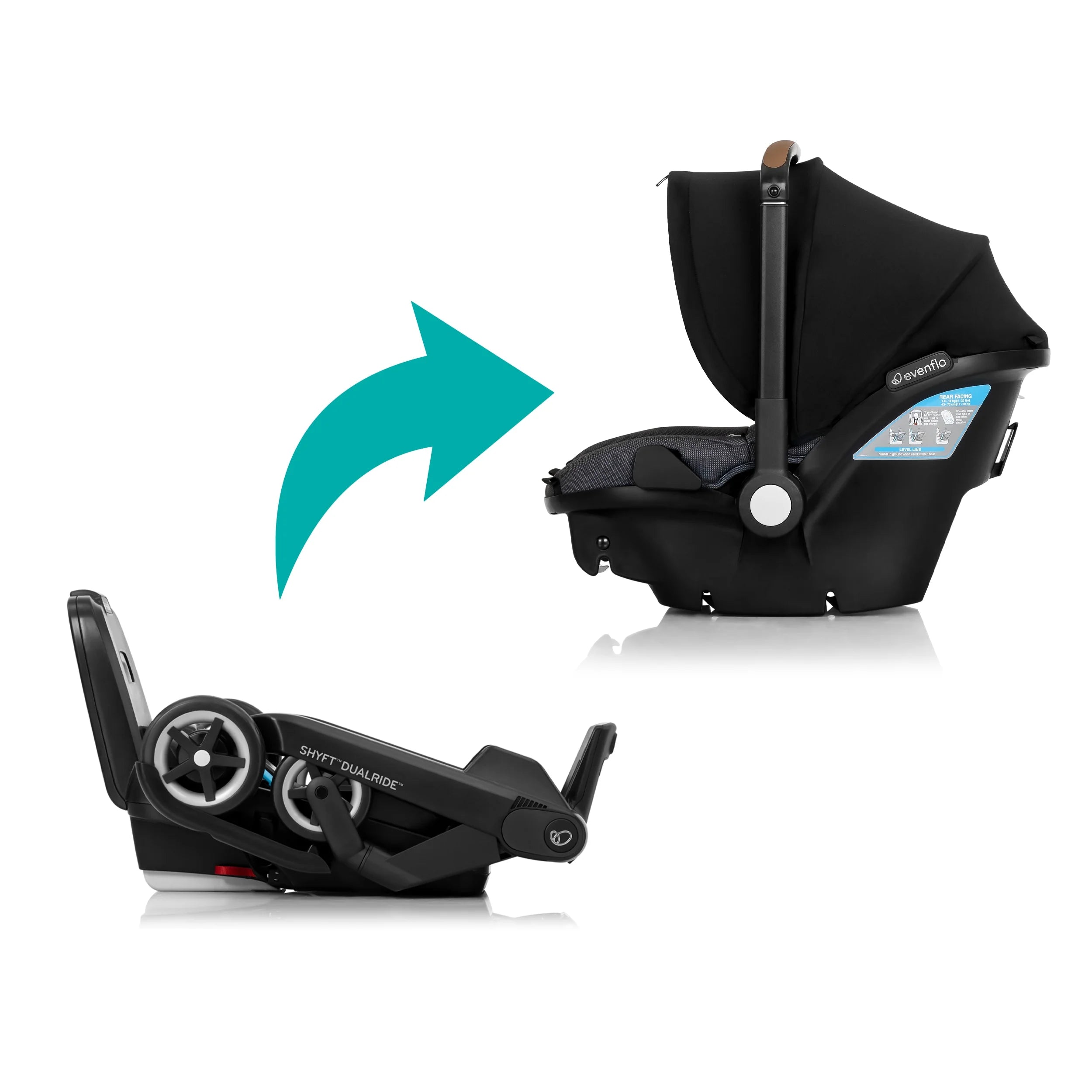 Shyft DualRide with Carryall Storage Infant Car Seat and Stroller Combo (Boone Gray)