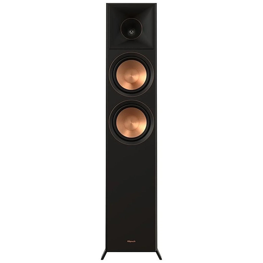 Klipsch RP-6000F II High-Fidelity Floorstanding Speaker (Pair) with Enhanced Bass Ebony Bundle with Deco Gear 100ft long 16 AWG Speaker Wire + High-Quality Brass Speaker Banana Plugs, 5-Pair