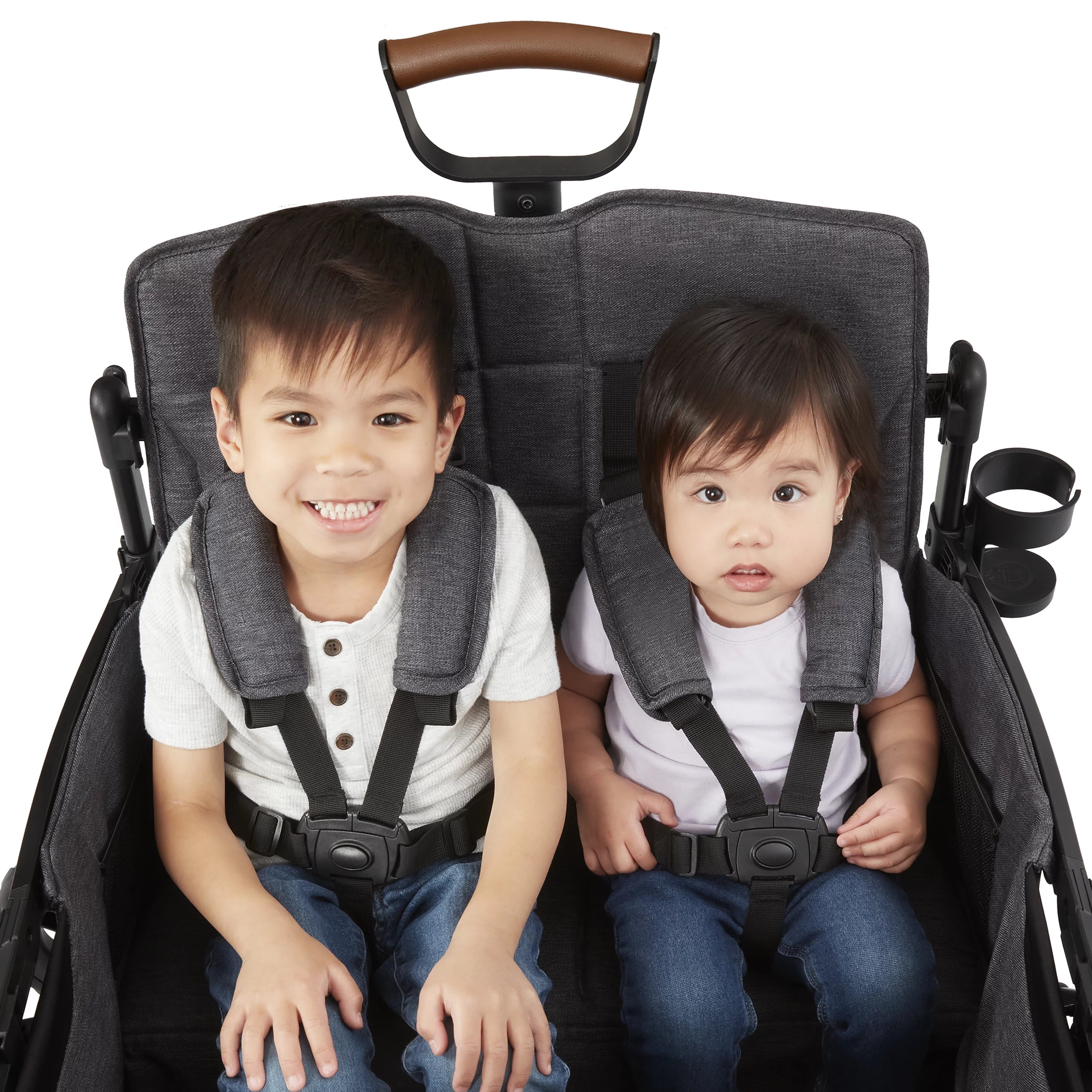 Voya Quad Stroller Wagon by Radio Flyer, Gray, Premium 4-Seat for Babies and Kids 6 Months and up