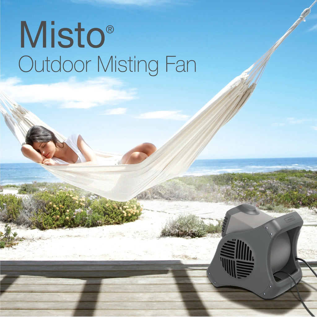 Lasko 15" Pivoting Misto Outdoor Misting Fan with GFCI Cord and 3 Speeds, Black, 7050, New