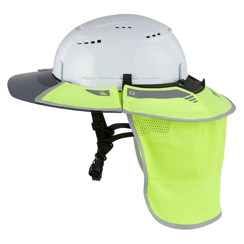 BOLT Tinted Brim Visor with High Visibility Yellow Mesh Sunshade and 360-Degree UV Protection