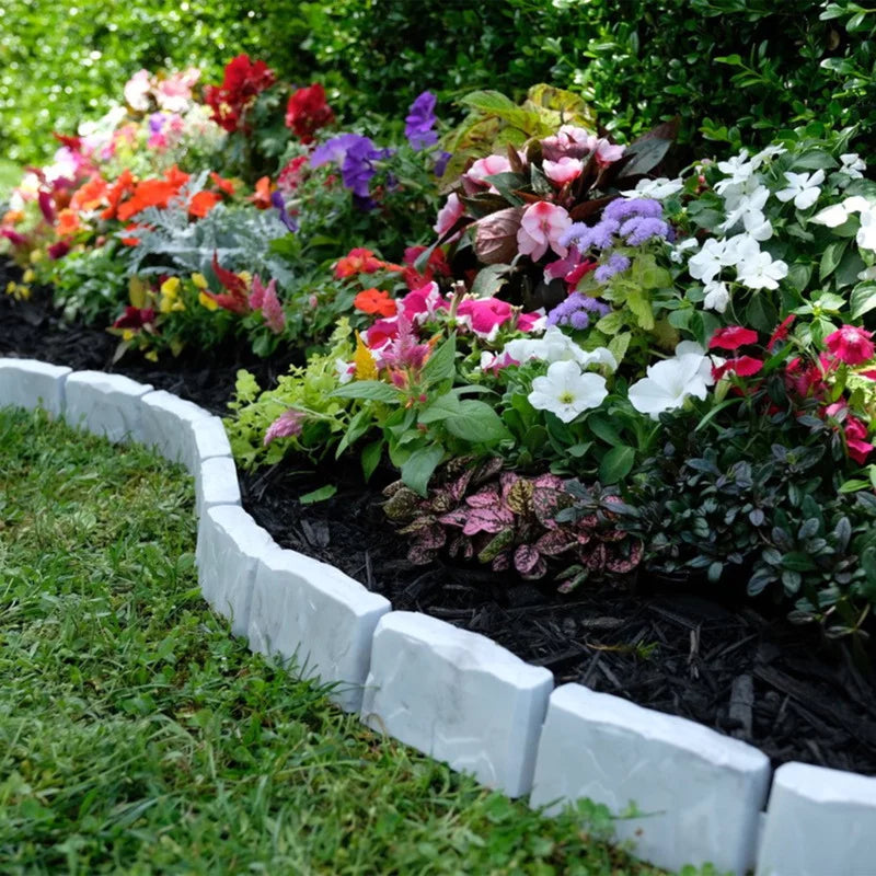 EasyFlex Decorative No-Dig Landscape Edging Kit - 20 ft., Light Gray Faux Stone