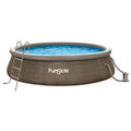 QuickSet Ring Top Designer 14 ft. Round 36 in. Deep Inflatable Pool, Brown Basketweave