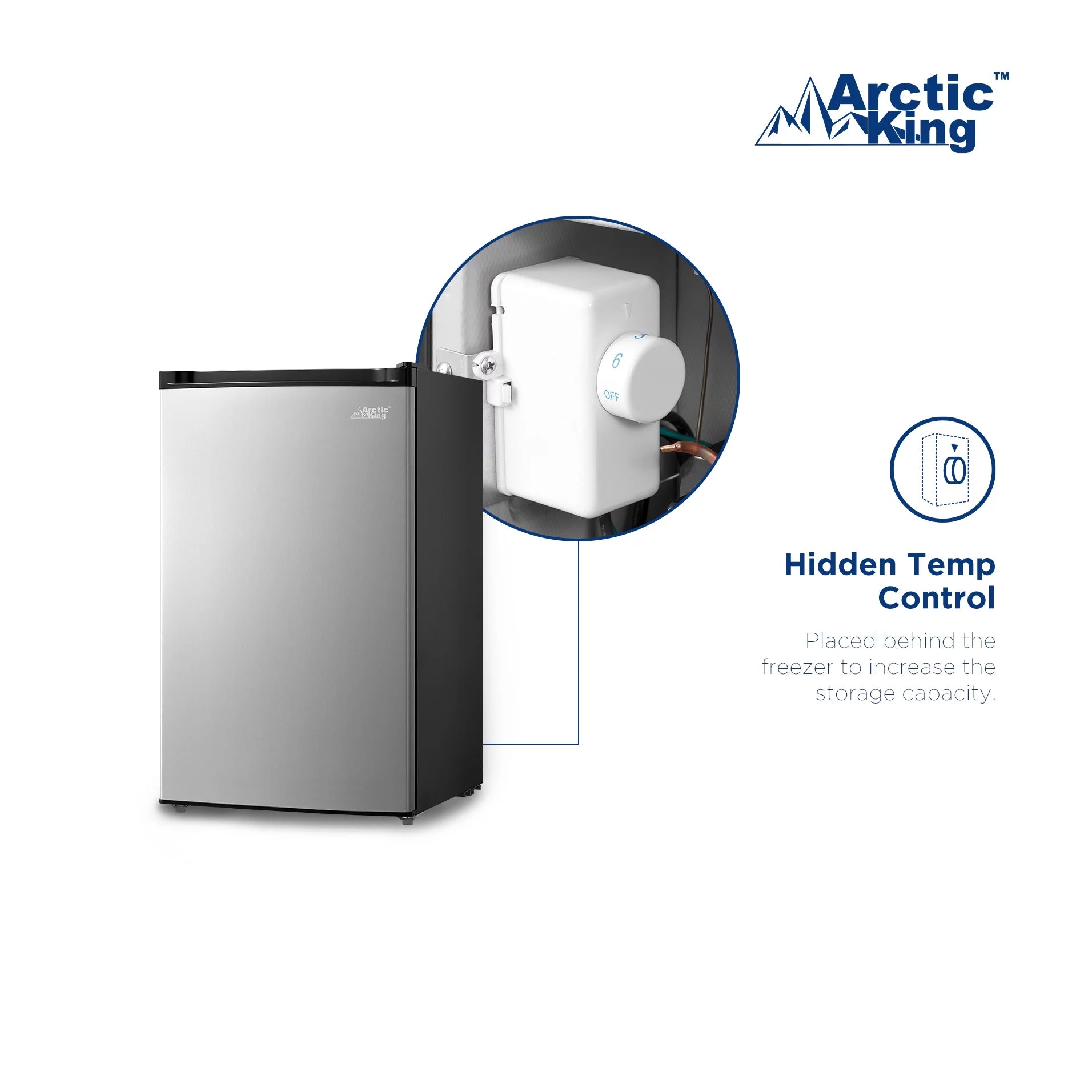 Arctic King 3.0 Cu ft Upright Freezer Stainless Steel Door, E-star new