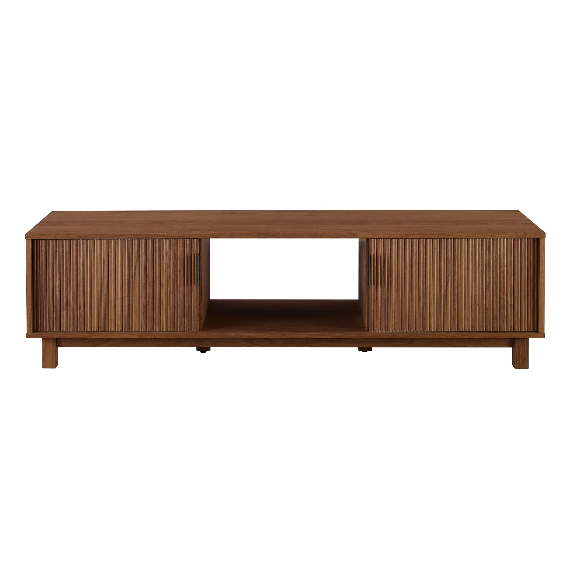 Manor Park Mid-Century Modern 2-Door Reeded TV Stand for TVs up to 65", Mocha