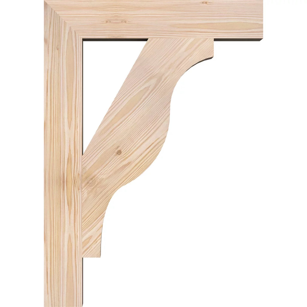 Ekena Millwork 3 1/2"W x 20"D x 28"H Funston Block Smooth Bracket, Douglas Fir