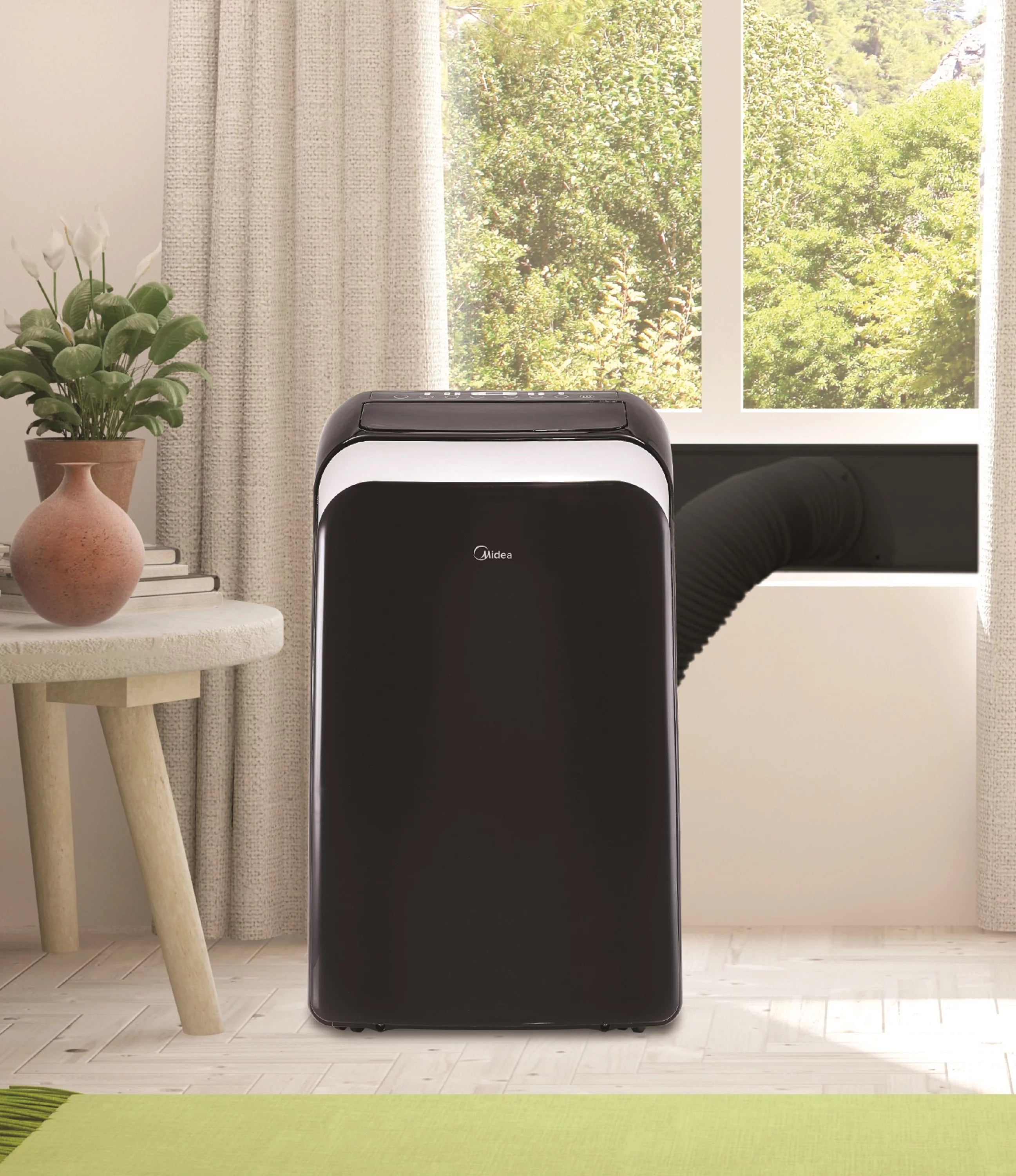 Midea 10,000 BTU (13,500 BTU ASHRAE) 115V Smart Portable Air Conditioner with Heat & Remote, Covers up to 450 Sq. ft., MAP10HS1WBL, Black
