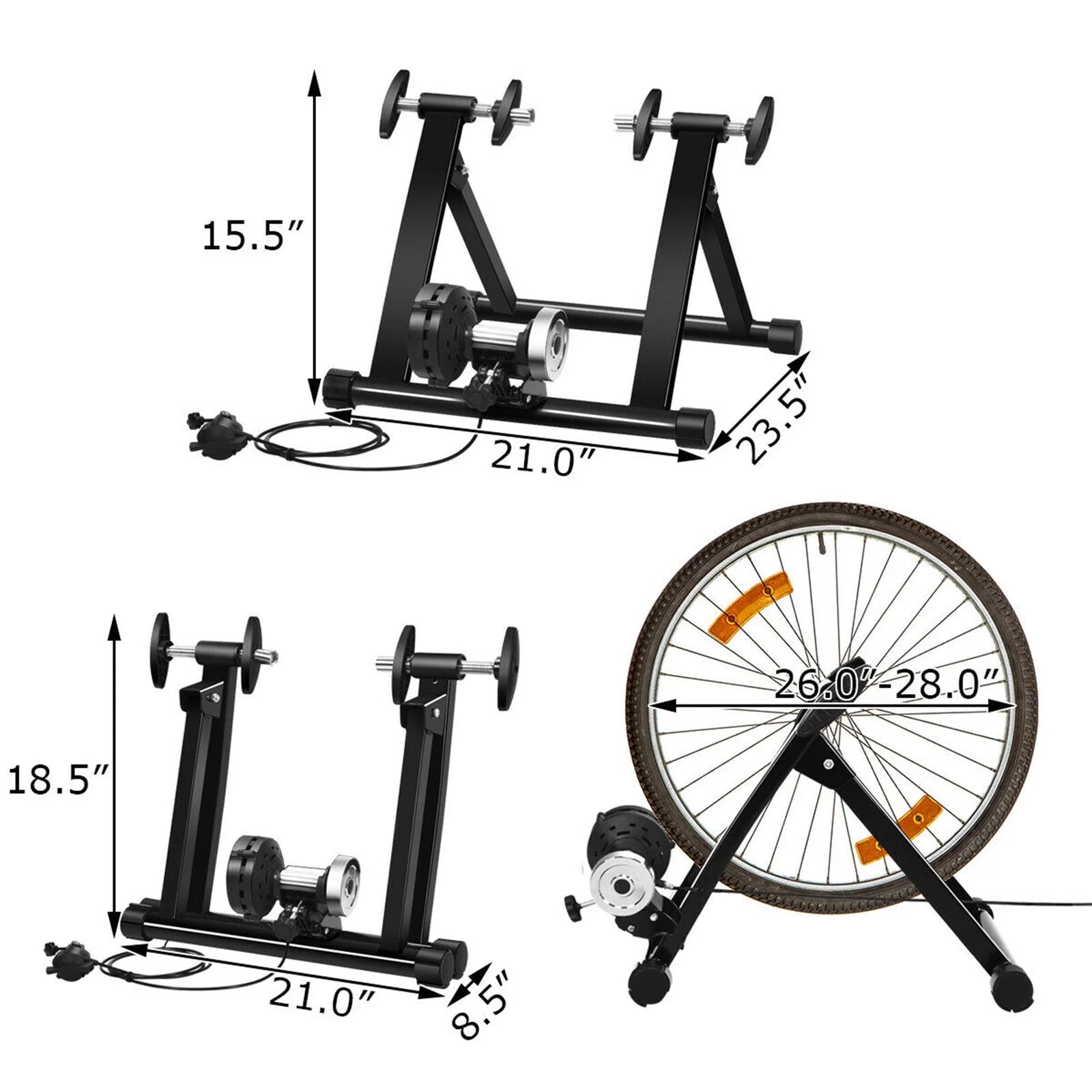 Foldable Bike Trainer Stand with 8 Resistance Levels - Cycling Exercise