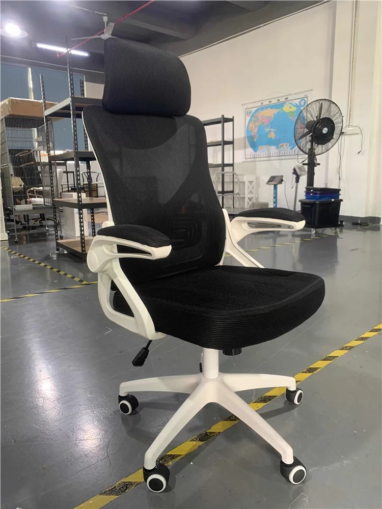 Topeakmart High Back Ergonomic Mesh Office Chair with 90° Flip-up Armrest, White/Black