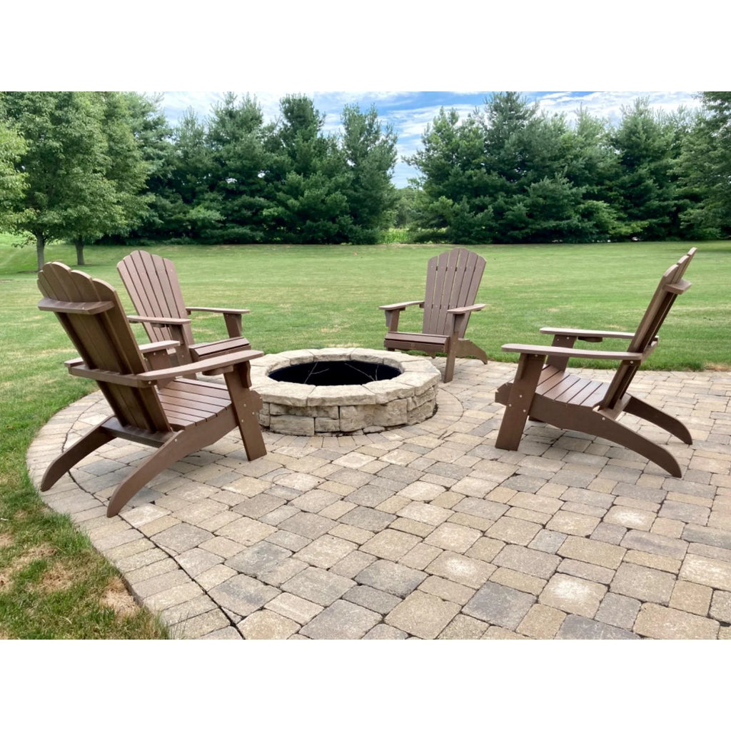 Oversized Adirondack Chair with Cup Holder Made with All-Weather Fade-Resistant Poly Lumber & 350lb