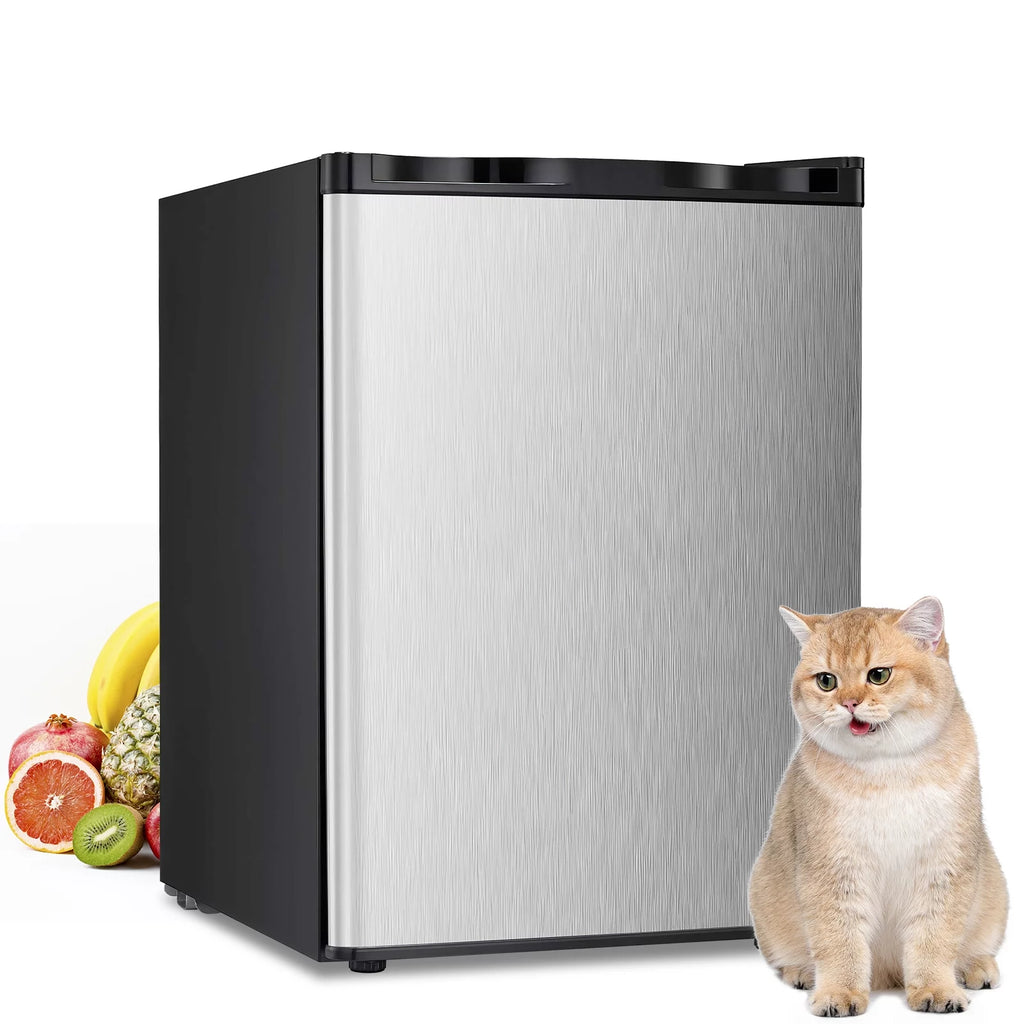 Auseo Mini Freezer Countertop, Energy Saving 3.0 Cu.ft, Single Door Compact Upright Freezer with Reversible Door for Home/Office/Kitchen-Black
