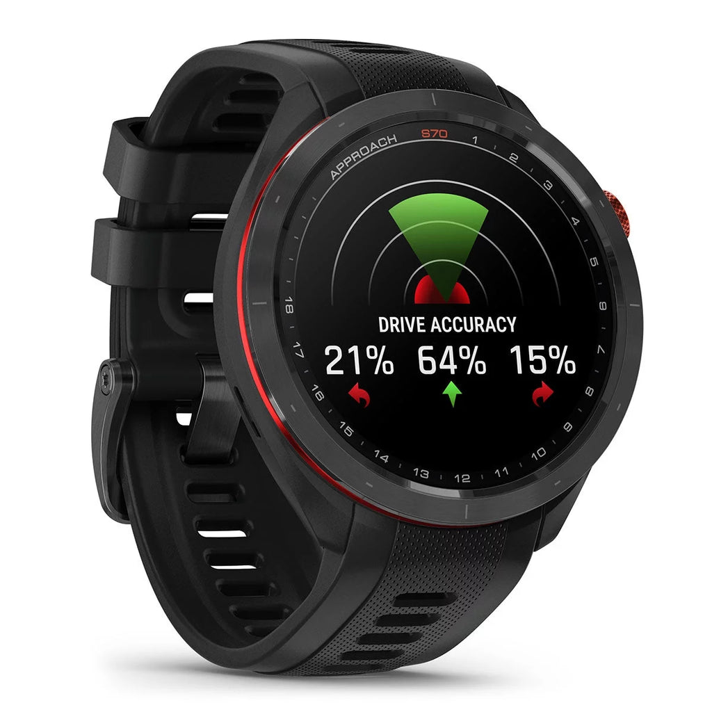 Garmin Approach S70 (Black, 47mm) Golf GPS Watch Bundle with PlayBetter Screen Protectors & Portable Charger