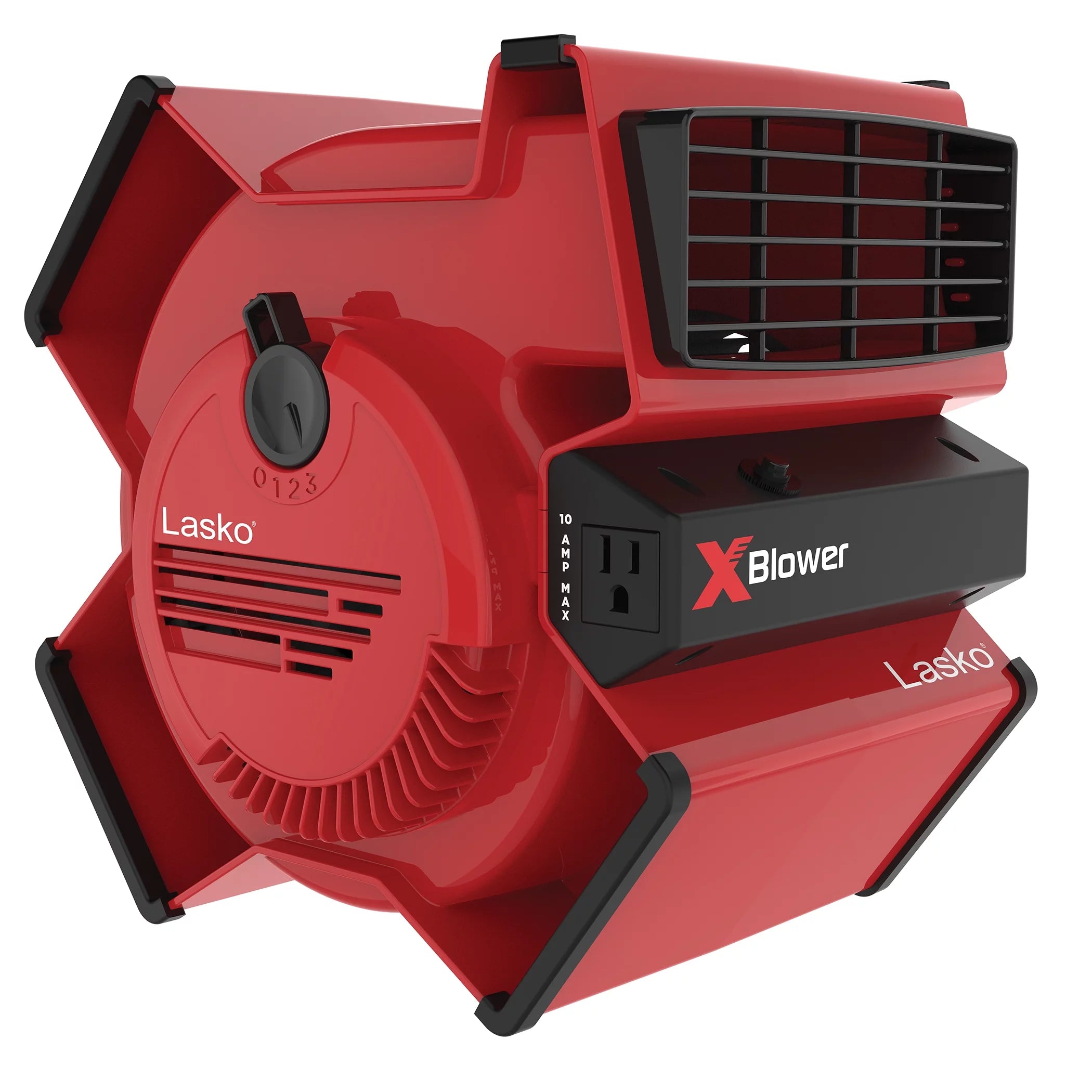 Lasko X-Blower 6 Position Blower Fan with Accessory Outlet and USB Ports, X12904, Gray
